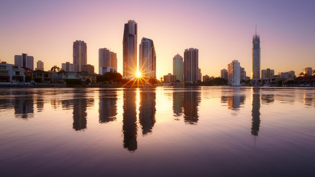 Picture of Brisbane skyline at sunrise